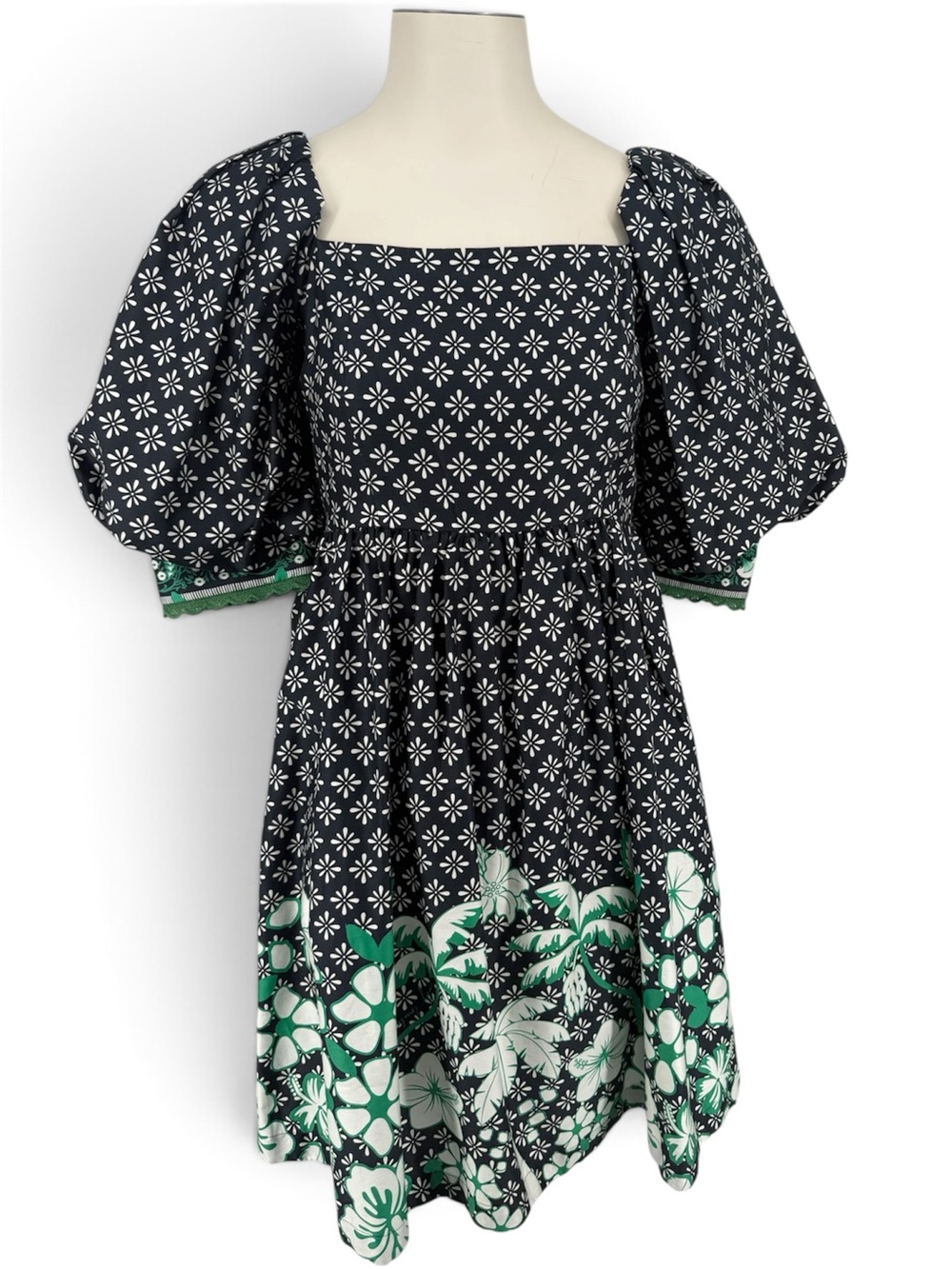 Emily Lovelock Puff Sleeve Floral Mini | Size XS